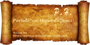 Perhócs Honorátusz névjegykártya
